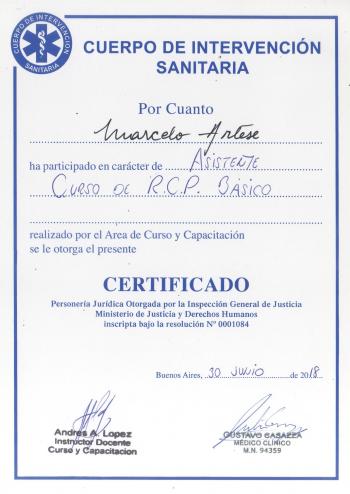 Curso RCP (Reanimación cardiopulmonar) y DEA 2018 
